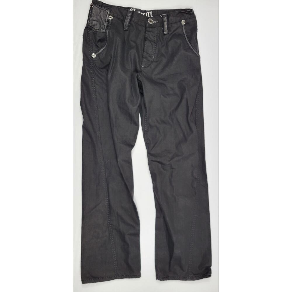 Vintage Cyber Y2K Coogi Wide Leg Mens 34x34 Skate Black Goth Grunge Baggy Jeans